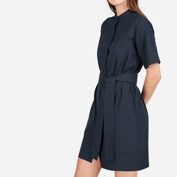 Everlane Dresses & Skirts - Everlane Cotton Collarless Belted Shirtdress